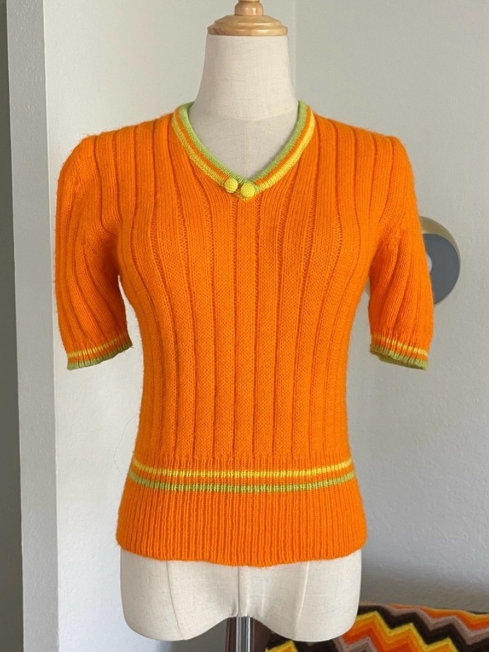 Vintage Mod Bright Mohair Knit Top